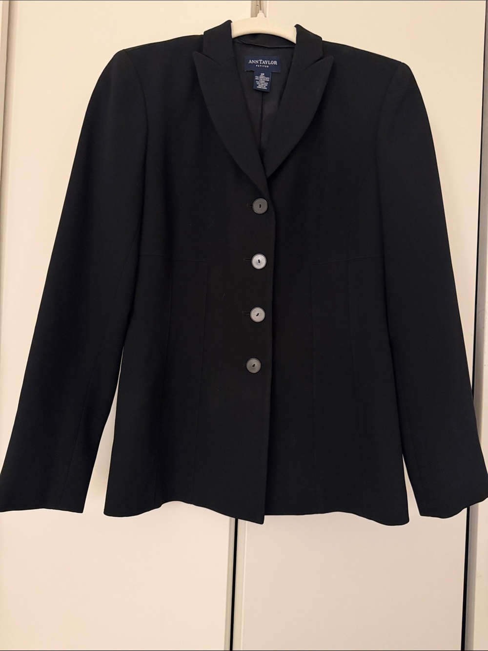 Ann Taylor Black Women's Fitted Blazer with Notch Lapel